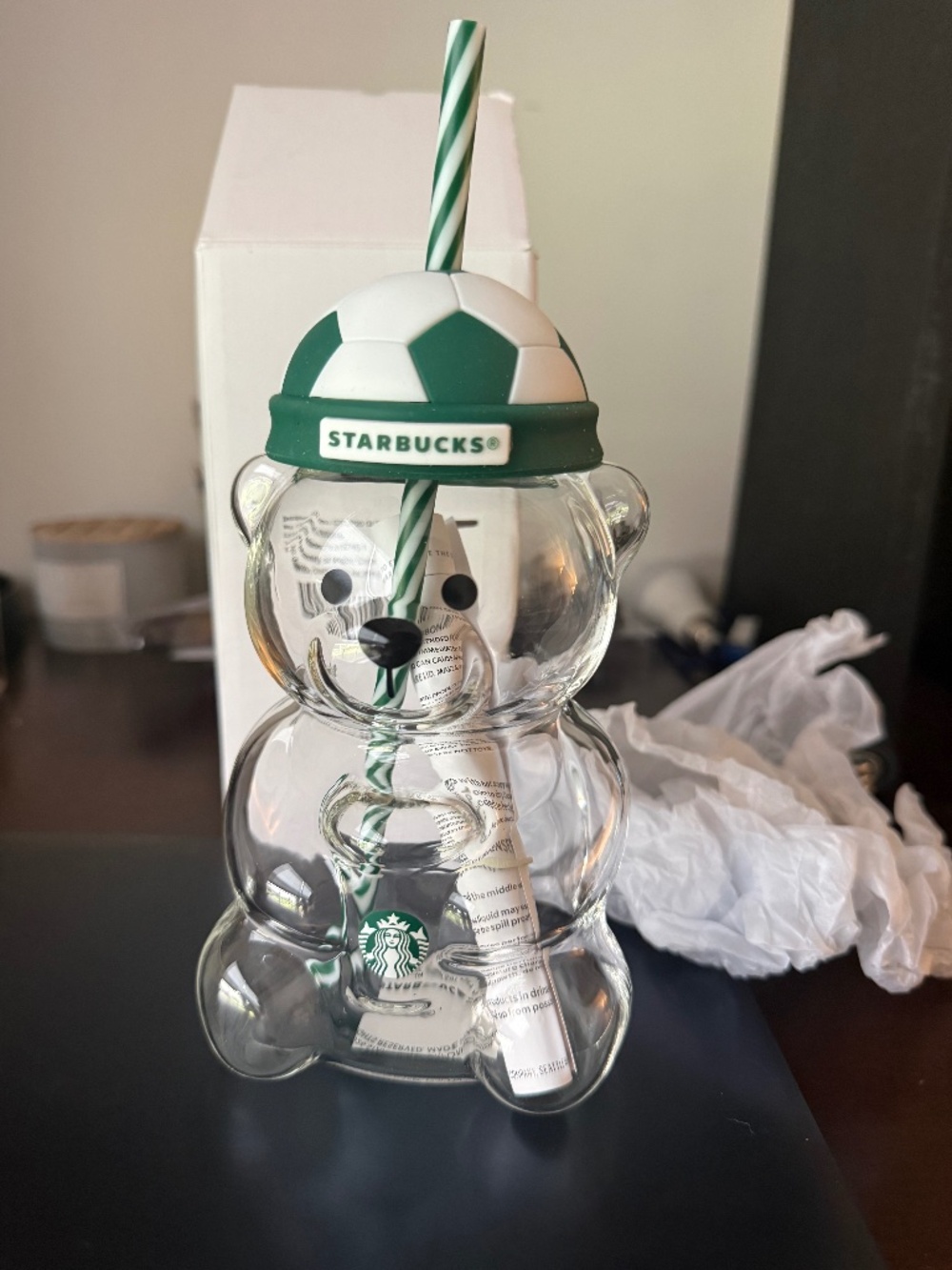 Starbucks World Cup bearista glass cup